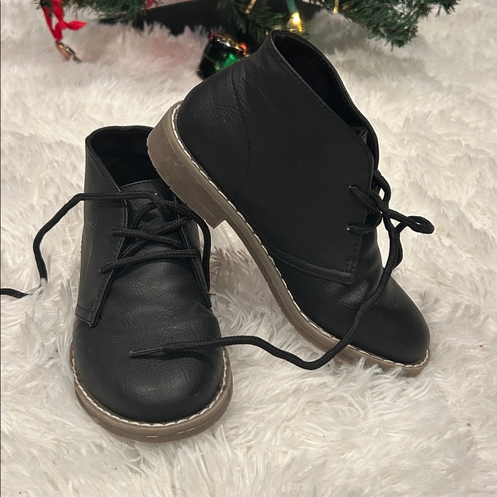 Boys Black Lace-Up Shoes
